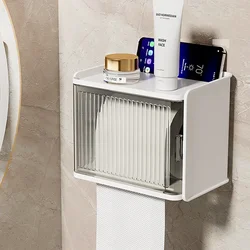 Toilet tissue box wall mounted waterproof Nordic perforated paper drawer roll holder toilet paper holder  paper towel holder