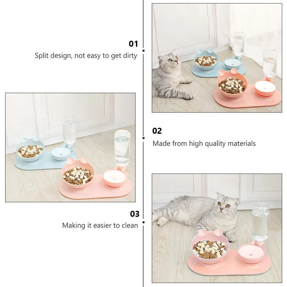 

Automatic Cat Bowl ABS Split Design Pet Feeding Water Dispenser Multi Functional Bowls Dog Drinking Tool Supplies