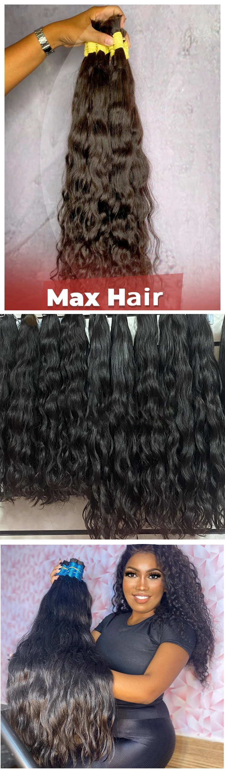 Human Hair Bulk Loose Wave No Weft Hair Bundles For Braiding Deep Hair Braiding Brazilian Natural Black Human Hair Extensions