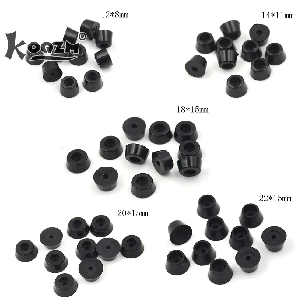 10Pcs Black Rubber Round Cabinet Instrument Case Feet Foot Circular Bumpers Pads
