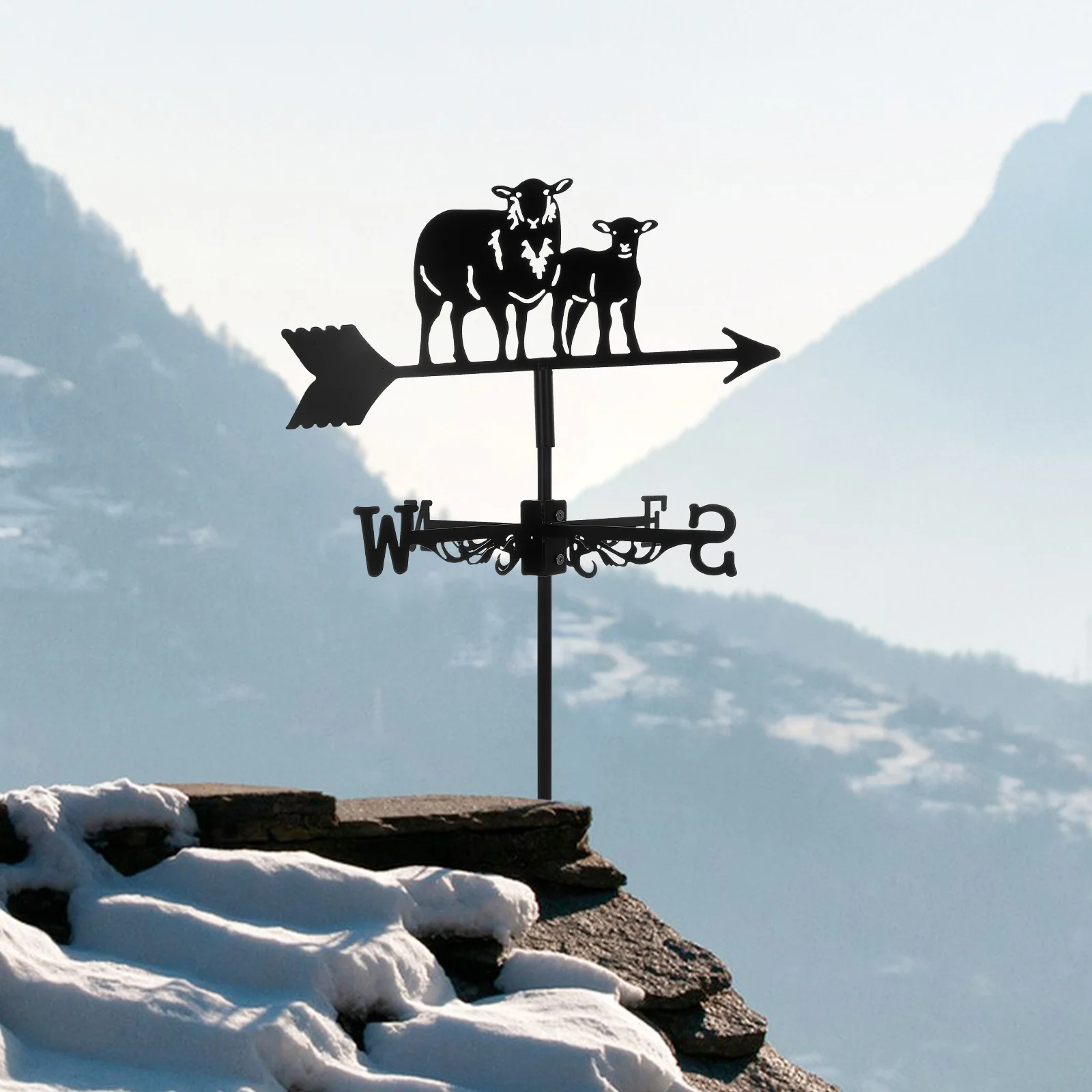 

Fine Craftsmanship Iron Weathervane Sun Resistant Wind Direction Indicator Garden Yard Patio Decor Weather Vane