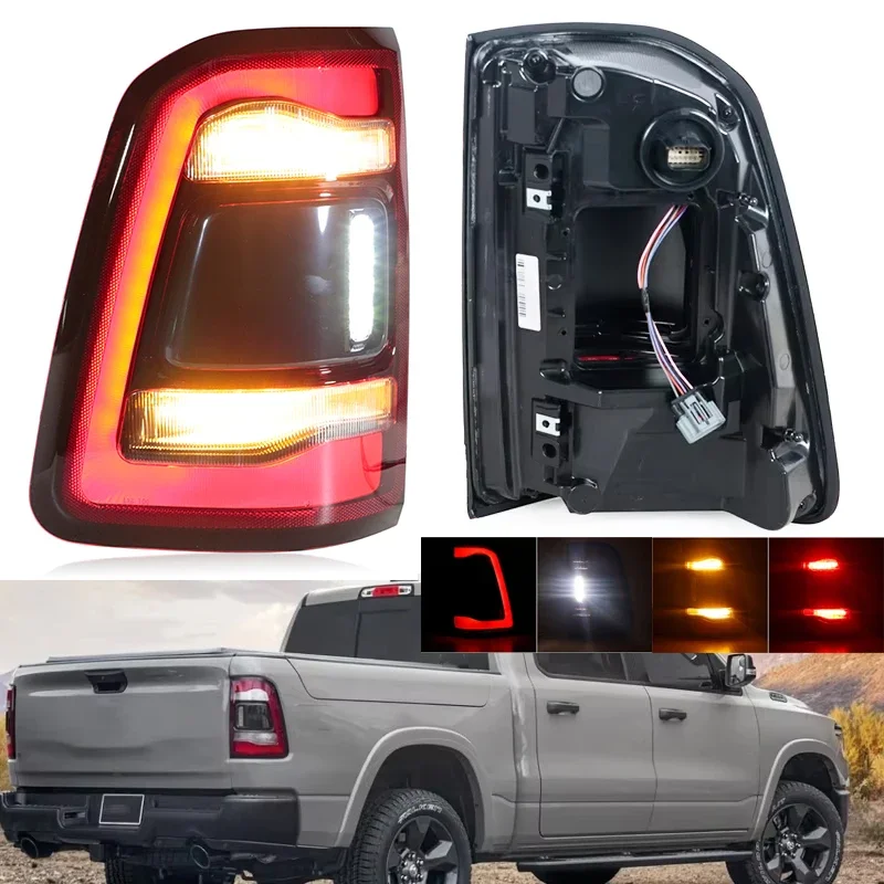 

Blind Spot With LED Black Trim Tail Light Lamp Nice Dodge RAM 1500 2019-2023 Fog Lamp Turn Signal Light Warning Stop Brake Ligh