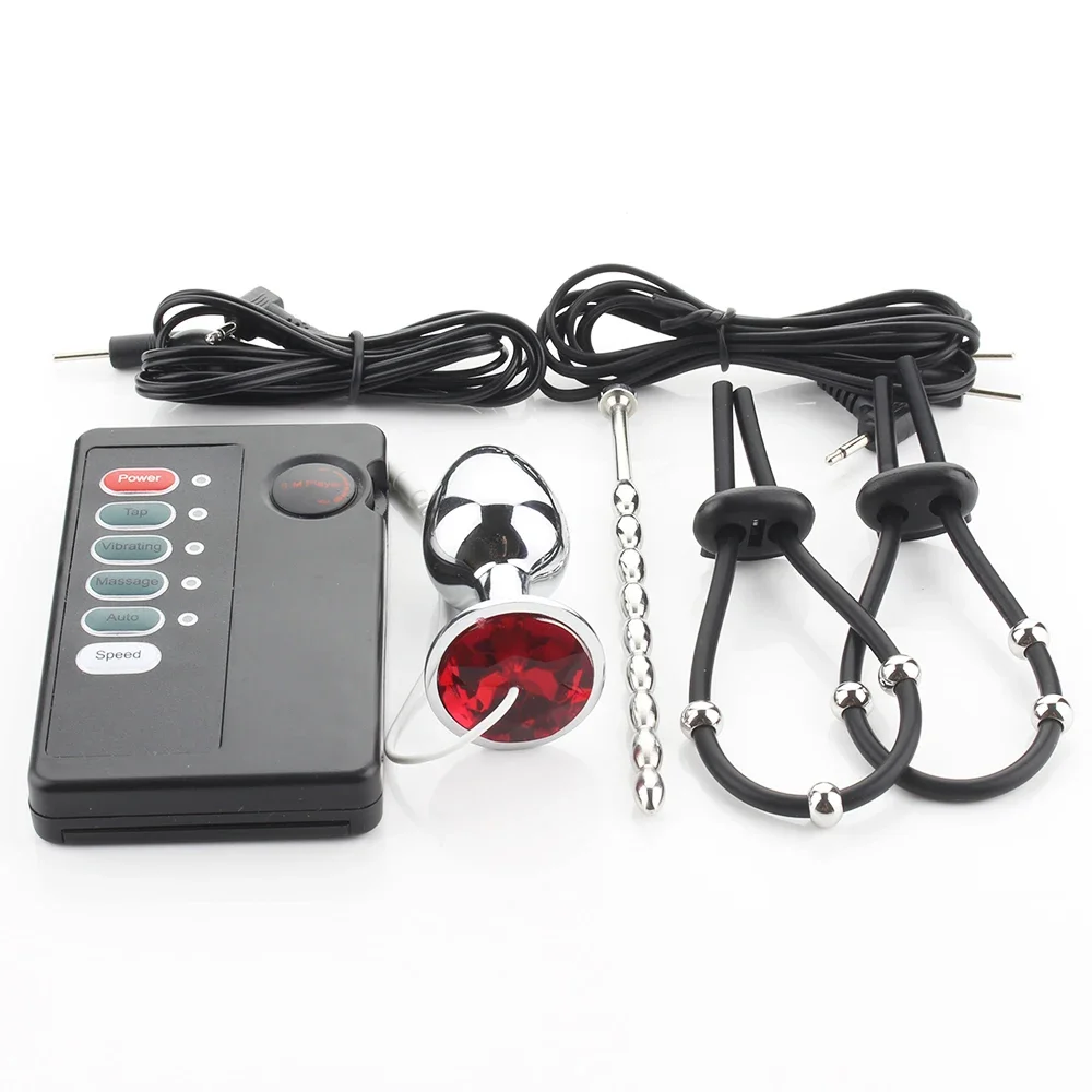 Electric Shock Penis Stimulator Ring Anal Sex Toys For Men Electric Shock Medical Themed Ring Toys Accessories Urethral Plug - Image 2