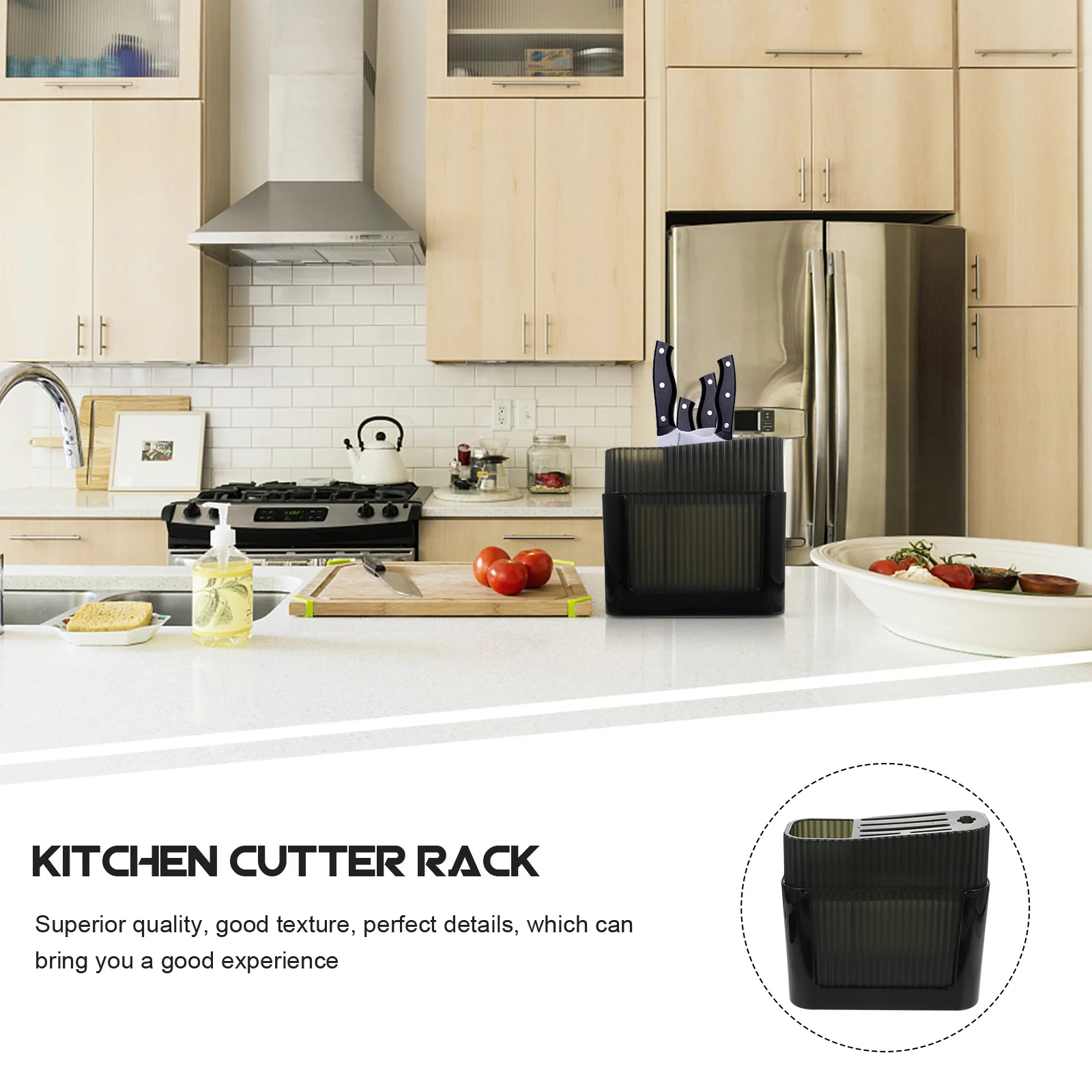 

Household Cutter Organizer Plastic Draining Kitchen Storage Rack Practical Knife Holder Tableware Storage Shelf Kitchen