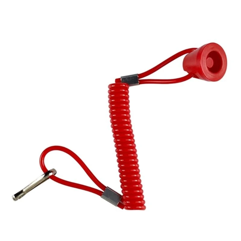 Engine Emergency Stop Switch Push Button for Motorcycle with Tether Lanyard