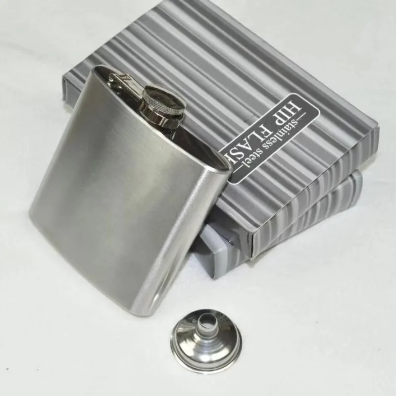 Wholesale 100pcs/lot Men's Portable Flagon Liquor Flask Hip Flask 6OZ Stainless Steel Hip Flask