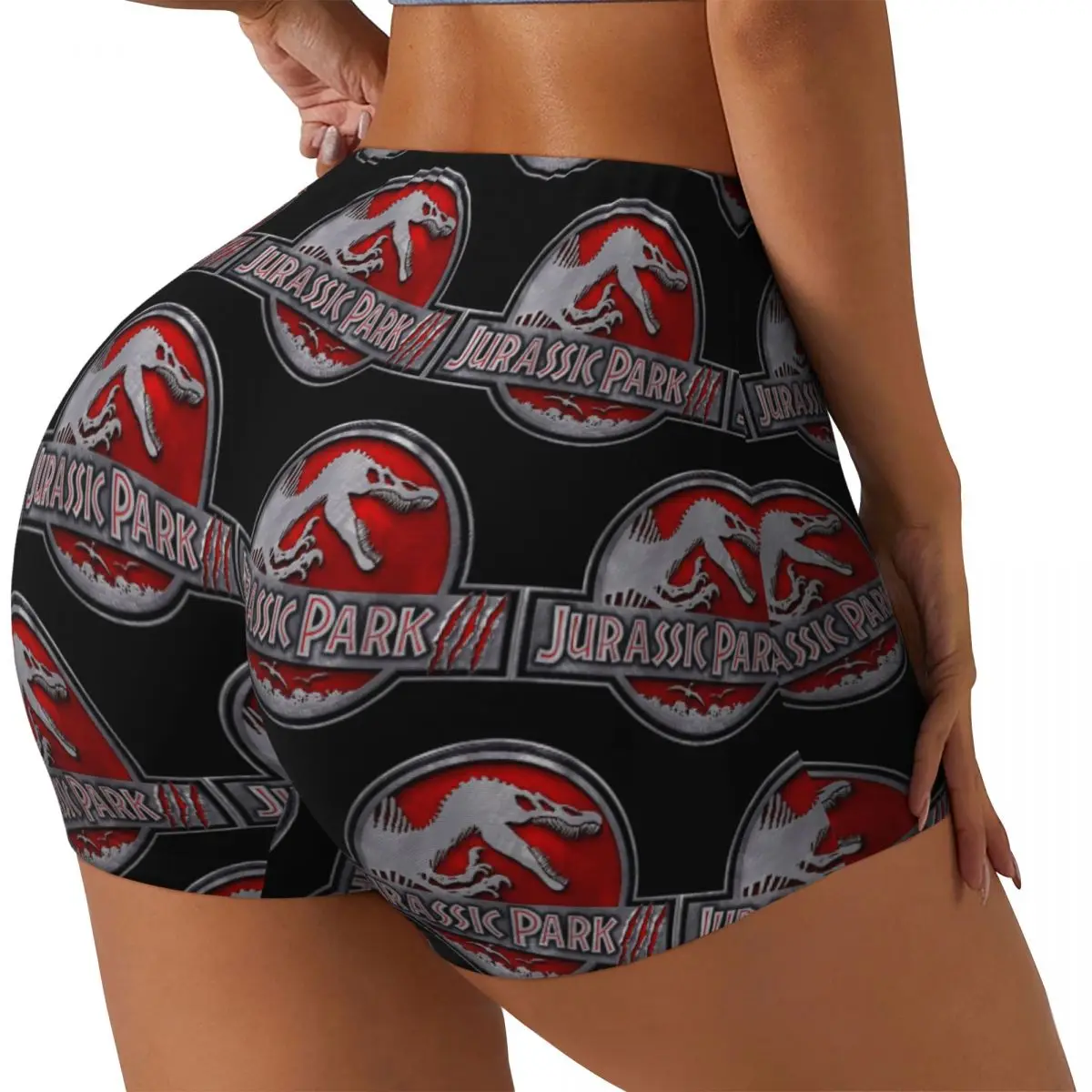 Personalizado dinossauro jurassic park feminino ginásio treino correndo shorts atlético vôlei motociclista yoga shorts