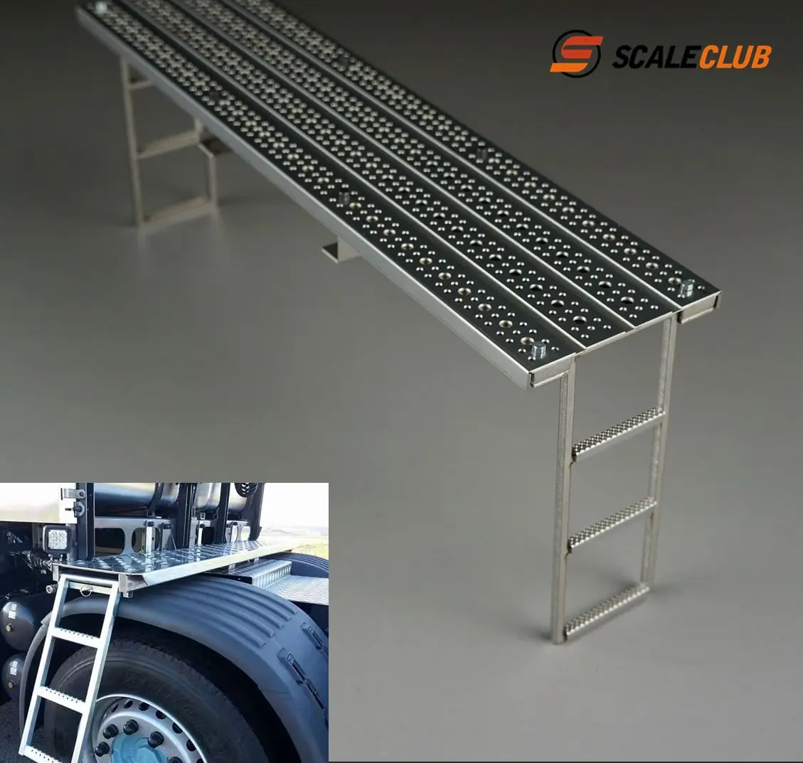 Scaleclub Model 1：14 Tractor Upgrade Metal Girder Working Platform Telescopic Stair Tread  For Tamiya  Lesu Rc Truck Trailer