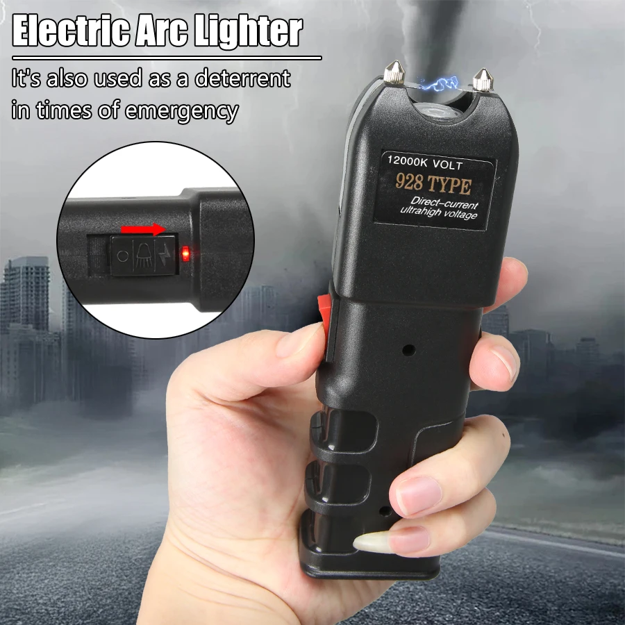 928 tactische zaklamp - krachtig ABS, USB oplaadbaar met raambreker, zelfverdedigingszaklamp met vaste focus