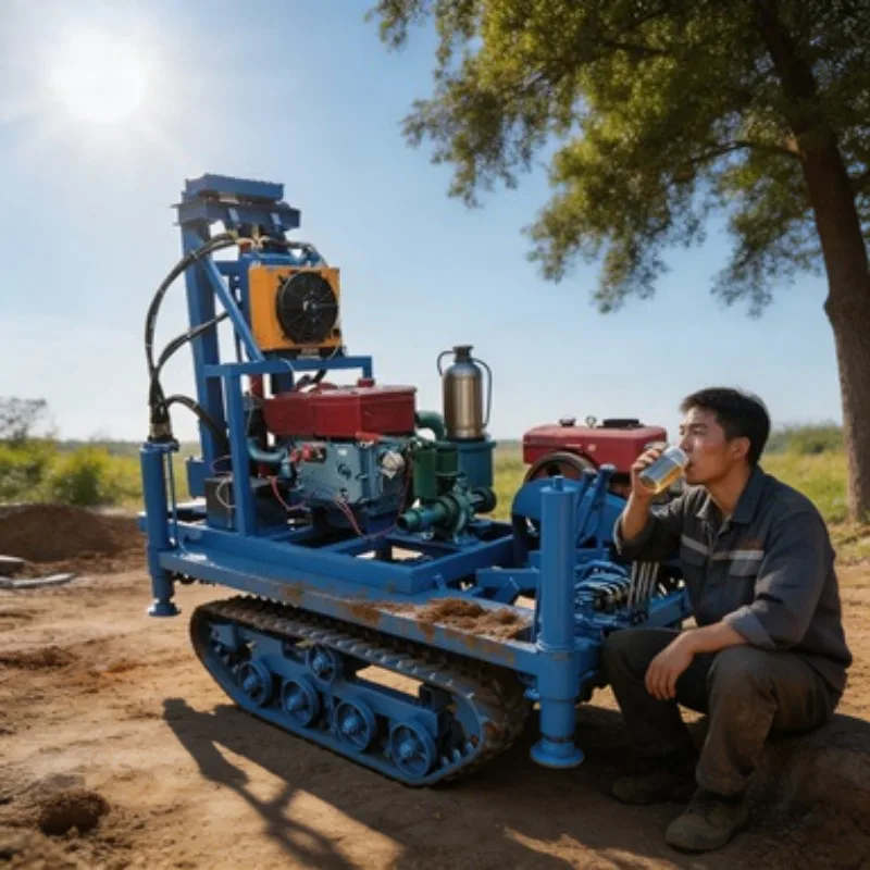 Drill Bits Included Water Well Drilling Rig 180m Trailer Mounted Diesel Hydraulic Borehole Machine for Agricultural Use