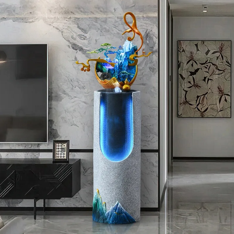 High End Floor Landscape Rockery Fountain Circulating Water Ornaments Living Room Villa Hotel Decoration