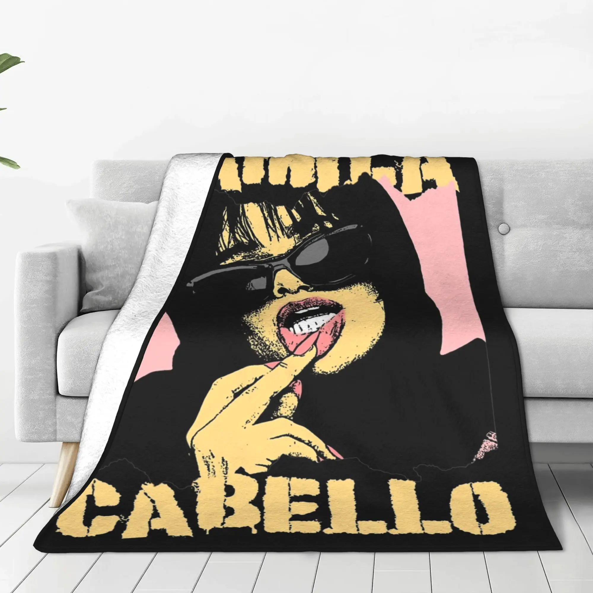 Camila Cabello Retro Yello Shameless Flannel Blanket XOXO Novelty Throw Blankets for  Sofa Bedding Lounge 125*100cm Rug Piece