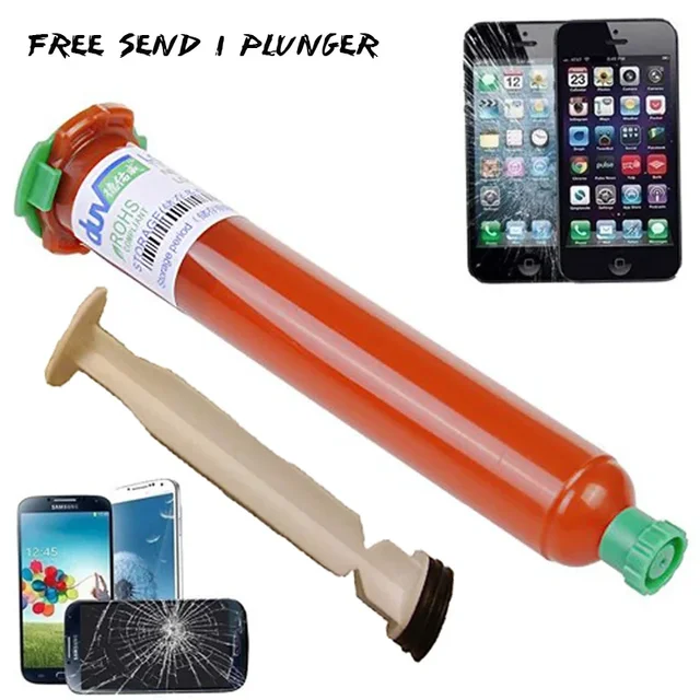 Nowy DUV TP-2500 LOCA UV klej w płynie optyczny przezroczysty klej tp-2500 uv klej do ekranu dotykowego samsung galaxy iPhone + tłok
