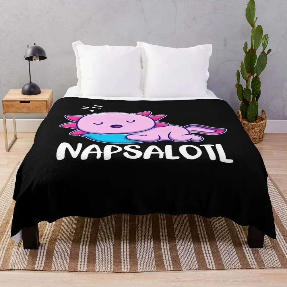 

Napsalotl Funny Cute Axolotl Reading Book Throw Blanket blankets and throws Luxury Brand Blankets