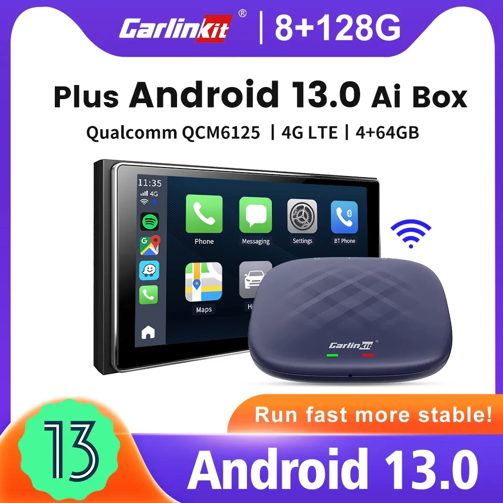 Carlinkit Plus QCM 6125 64G Android 13 CarPlay Ai  Android Tv Box Wireless CarPlay Android Auto For Netflix YouTube Spotify iptv