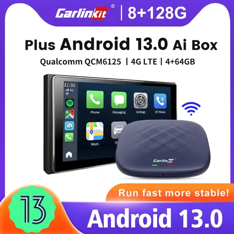 Carlinkit Plus QCM 6125 64G Android 13 CarPlay Ai Android Tv Box Wireless CarPlay Android Auto For Netflix YouTube Spotify IPTV