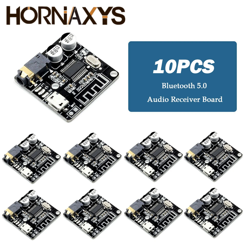 10Pcs Bluetooth Audio Receiver Board Bluetooth 5.0 MP3 Lossless Decoder Wireless Stereo Music Module 3.7-5V XY-BT-Mini TYPE-C