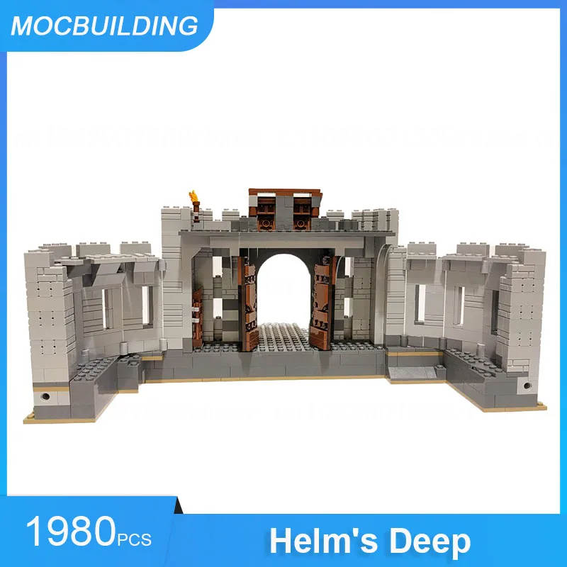 MOC Building Blocks Helm's Deep Rounded Wall Castle Model DIY Assemble Bricks Display Creative Collect Toys Xmas Gifts 1980PCS