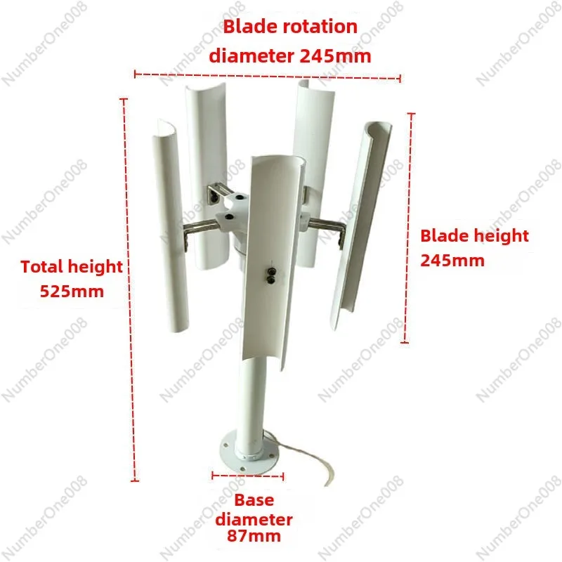 Vertical Five-blade Wind Turbine Model, Three-phase Permanent Magnet Brushless Power Generation, Low-speed Windmill