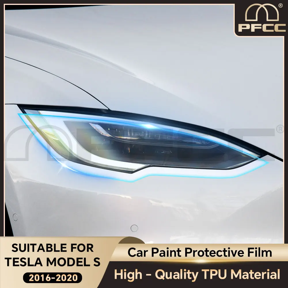 

Protection Film for Tesla Model S 2016-2020 Accessories Headlight Rearview PPF Precut Kit Clear Anti Scratch Transparent Sticker