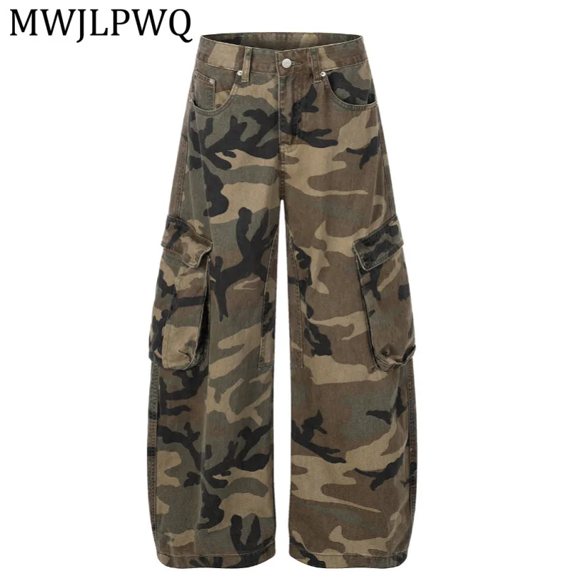 

MWJLPWQ American-Style Trendy Large-Pocket Camouflage Casual Pants For Men And Women Street-Style Unique Trousers Autumn 16059