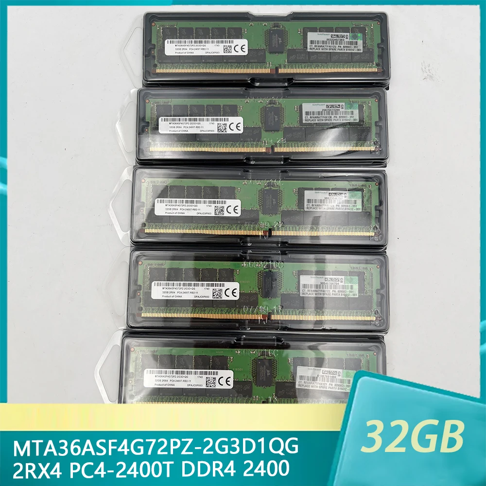 1 Pcs MTA36ASF4G72PZ-2G3D1QG 32GB For MT RAM 32G 2RX4 PC4-2400T DDR4 2400 REG Memory