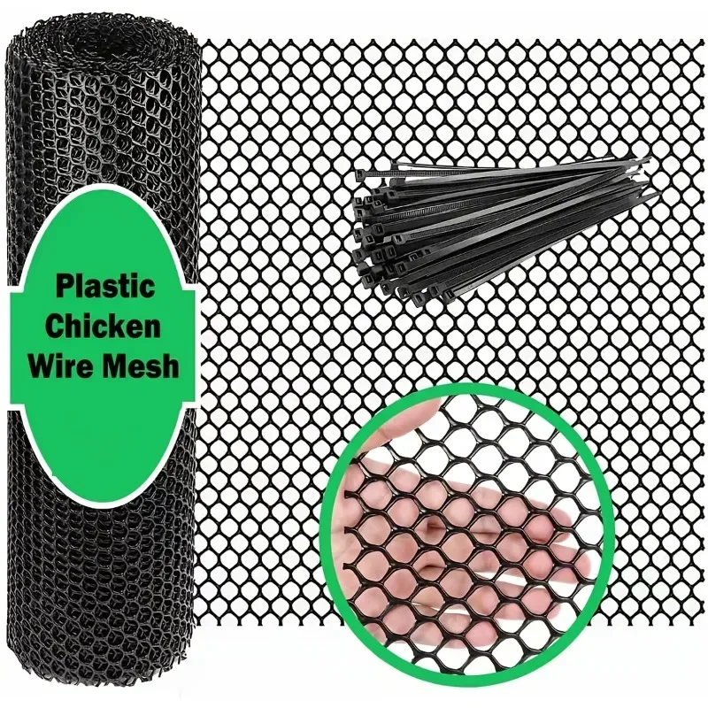 60Cm Width 0.8MM Aperture Plastic Wire Mesh Fence, Plastic Chicken Cage Wire Mesh Fence, Suitable for Dogs, Rabbits, and Poultry