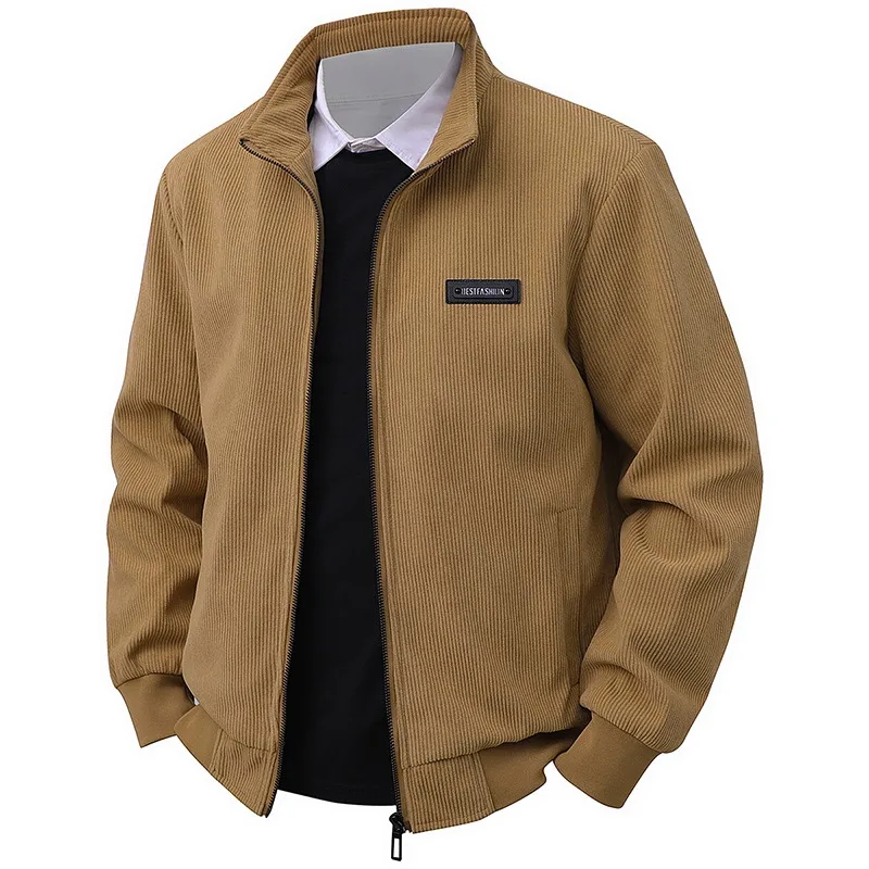 Business Men's Workwear Jackets Spring Autumn Multi functional Corduroy Shirts Jacket Long Sleeve Turn Down Collar Work Coat Man