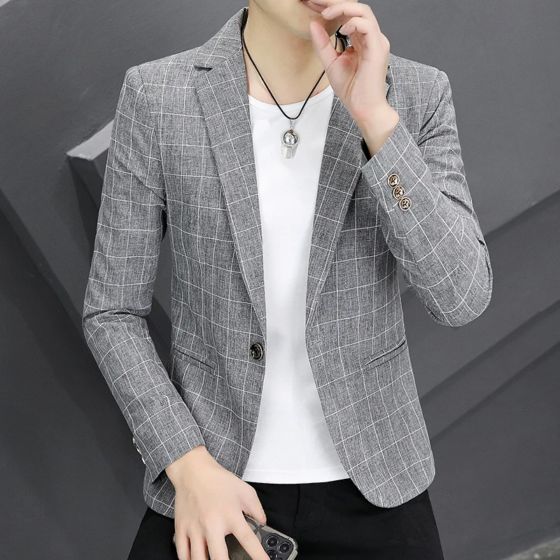 Spring and autumn small suits, thin casual suits, men's clothes, handsome young men's suits, single blazers 6116