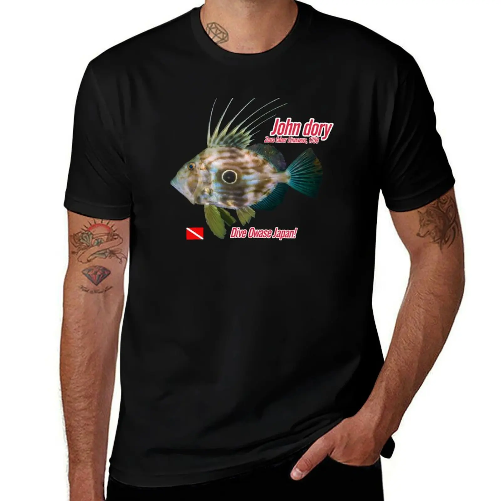 Футболка с принтом John Dory, больших размеров, с короткими рукавами