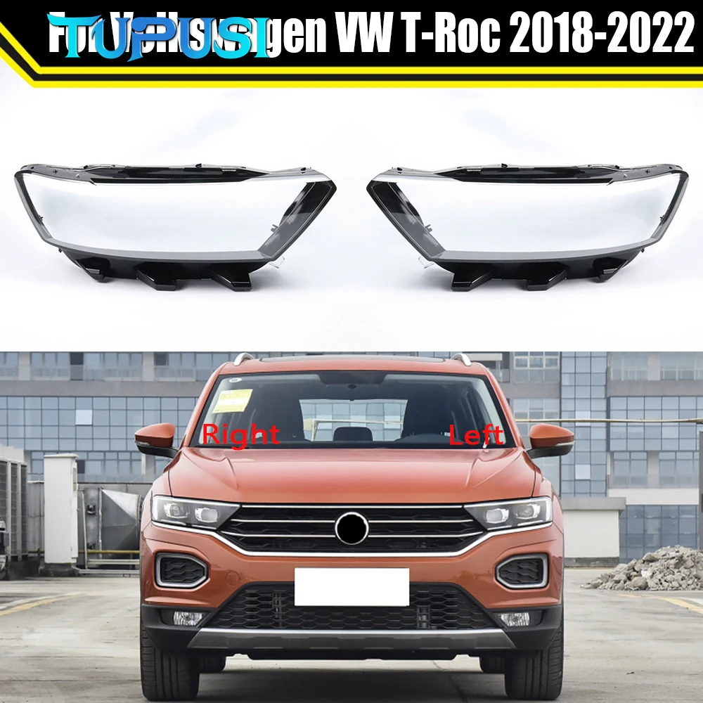 

For Volkswagen VW T-Roc 2018 2019 2020 2021 2022 Car Transparent Cover Headlight Shell Lamp Shade Headlamp Cover Lampshade Case
