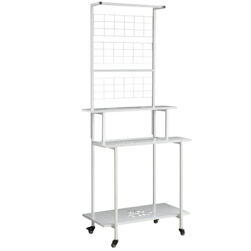 

Modern simple metal wrought iron mobile multi-layer flower pot rack with wheels Floor-to-ceiling indoor and outdoor ladder rack