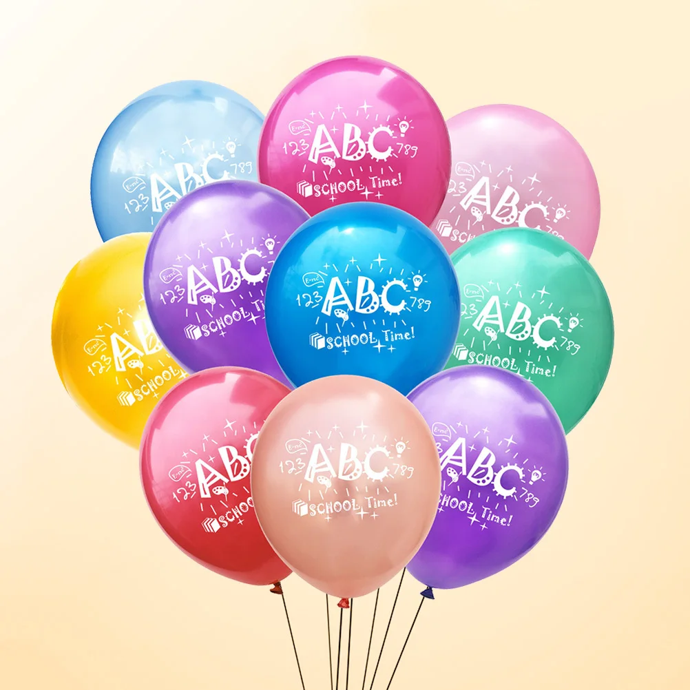 

20Pcs School Balloon Decorations Colorful 12 Inches Printed Latex Balloons Party Supplies Classroom Decoration Photo Props