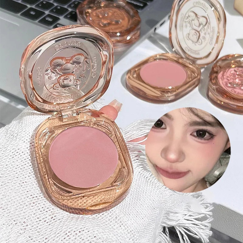 Bear Blush Matte Mist Face Non-Fly Powder White Brightening Blush Trim Solid Base Blush Tray