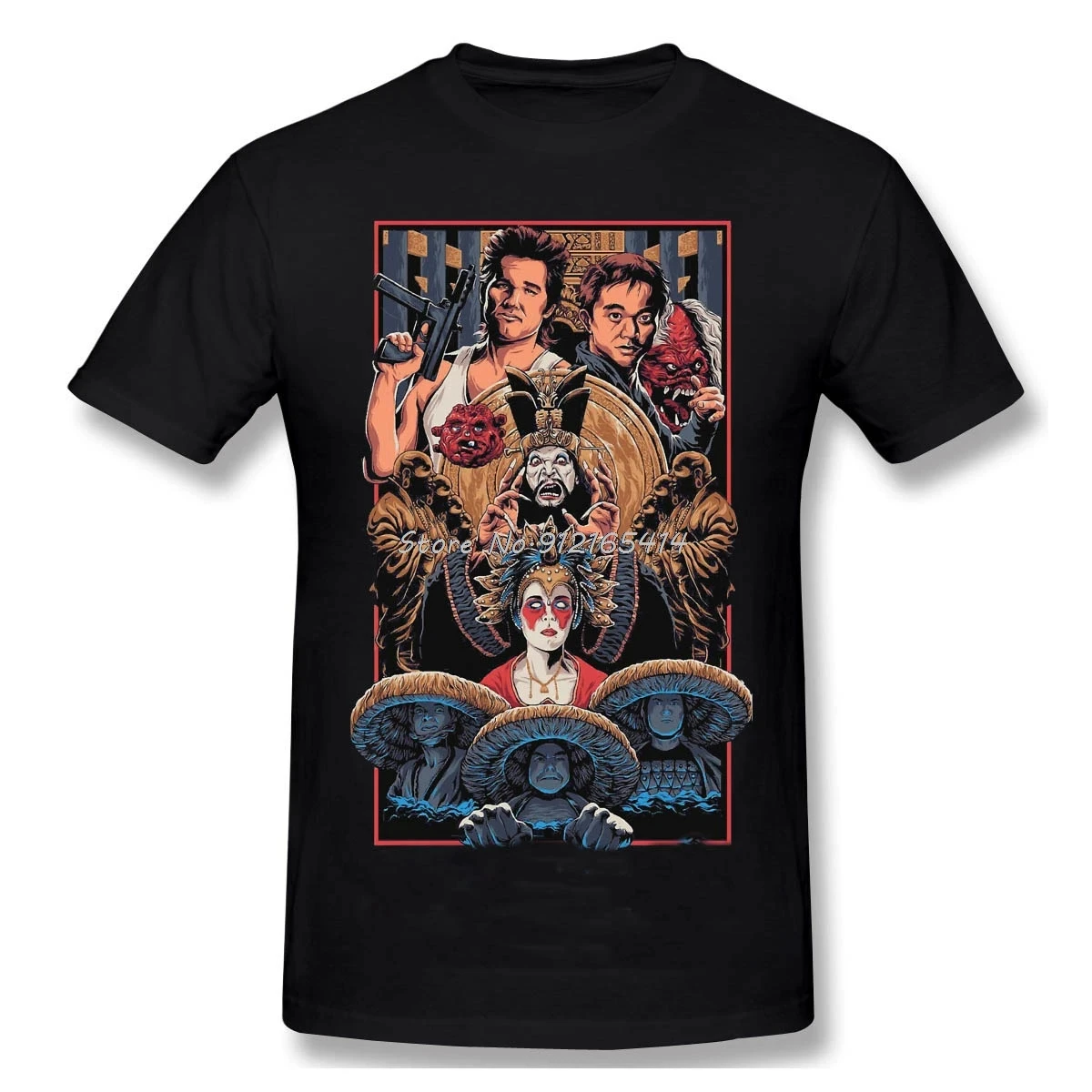 Men Mortal Kombat Domination Black T-Shirt Big Trouble in Little China Pure Cotton Tees Harajuku TShirt Oversized T Shirt