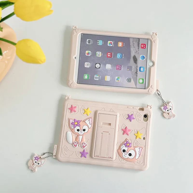 Funda de silicona suave con dibujos animados para niños, carcasa con correa de soporte para iPad Mini 1, 2, 3, 4, 5, 6, Pro 12,9, 2015, 2018, 2th,