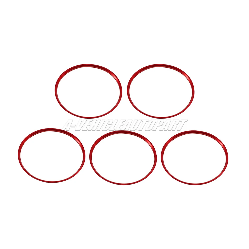 Red Air Vent Rings 5 Pcs New For Audi TT TTS TTRS Mk3 8S 2015-2023 Dashboard AC Vent Outlet Ring Trim Decor Car Accessories