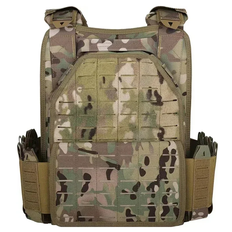 Chaleco táctico 1000D, chaleco de adiestramiento al aire libre, expansión MOLLE multifuncional, práctico chaleco de liberación rápida impermeable