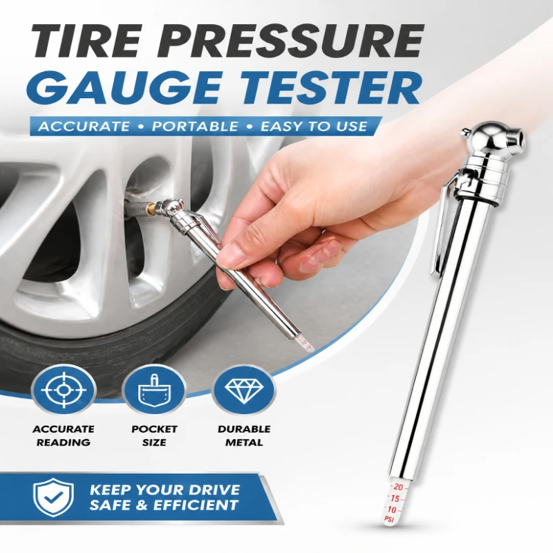 Portable Tire Air Pressure Gauge Pen Universal Tire Pressure Checker Test Barometer Monitor System for Car Vehicle