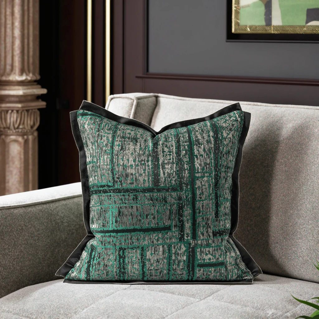 

Роскошный зеленый чехол для подушки 45x45 см, элегантный чехол для диванной подушки, квадратная декоративная наволочка для спальни, гостиной