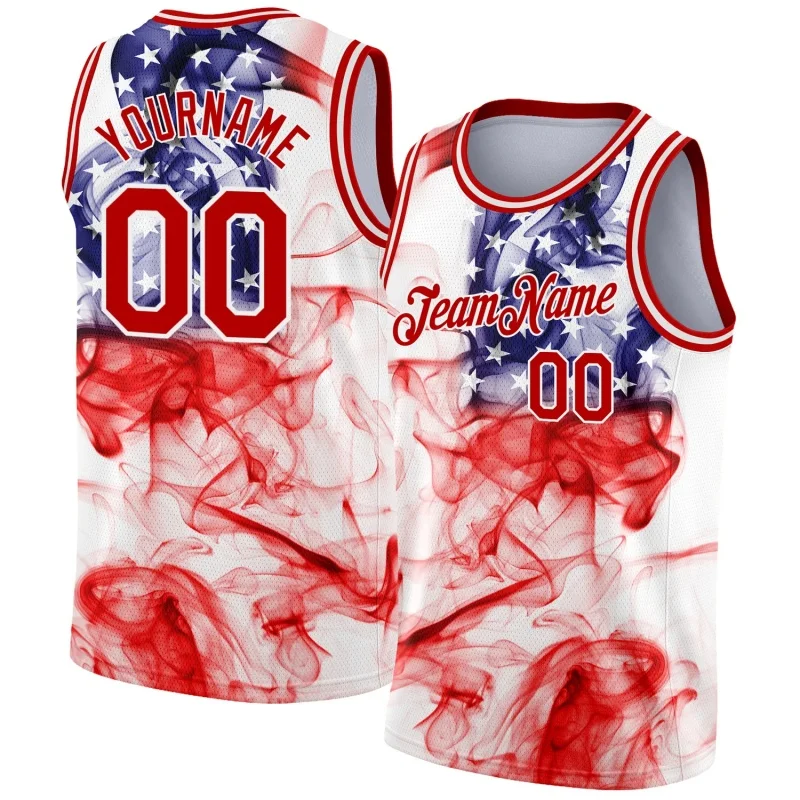 America Basketball Jerseys Pattern Tank Tops For Men Customized Name Numbers 3D Printed Tees Summer Loose Sport O-Neck Vest Tops