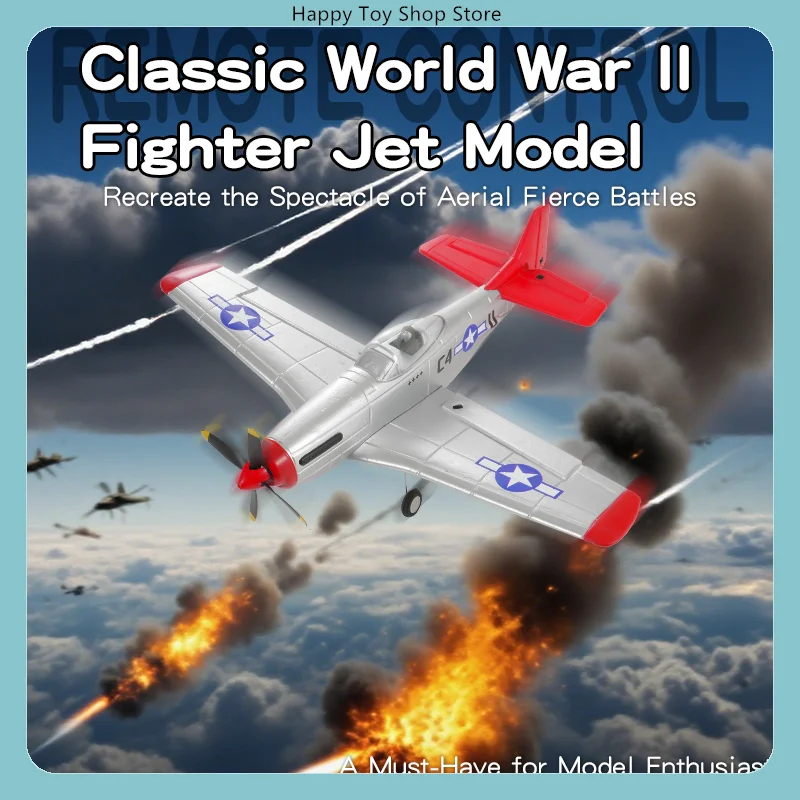 Flybear FX9501 4CH Brushless RC Warbird Fighter Fixed-Wing EPP Foam Glider with 6-Axis Gyro & 3 Flight Modes RTF