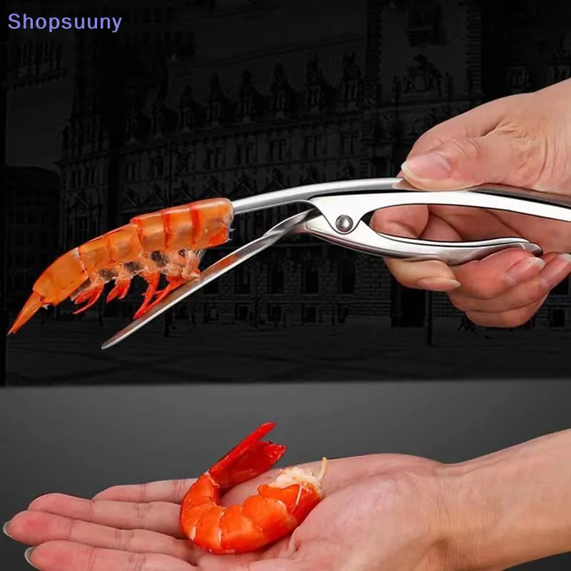[SU]Stainless Steel Shrimp Peeling Tools Seafood Quick Sheller Shrimp Line Remover Shrimp Shell Peeler Kitchen Tools[SU]