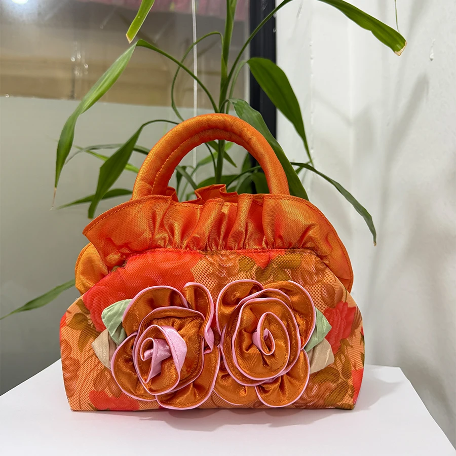 New style sweet lady bag - mini bag - small Xiang Mei lady's flower bag - zero wallet - silk fabric bag - princess bag
