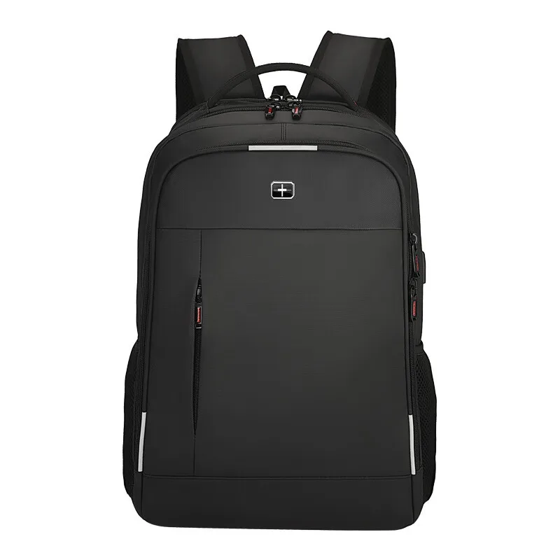 

New Men Laptop Backpack Waterproof Anti Theft Swiss Army Knife shoulder bag men's senior sense of reflective striped travel stu