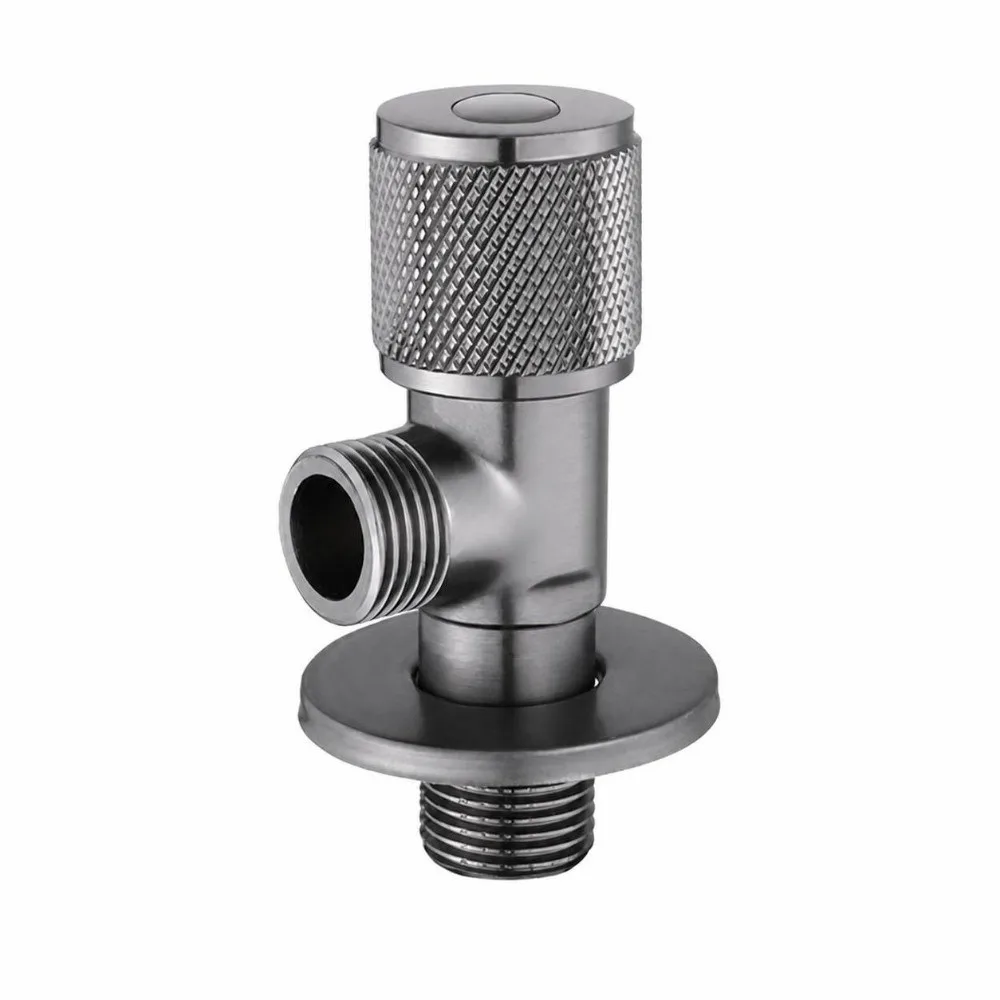 Heavy Duty G1/2 Thread Bathroom Triangle Valve Anti-Backflow Brass Water Stop Valve Universal Faucet Inlet Valve Bathroom