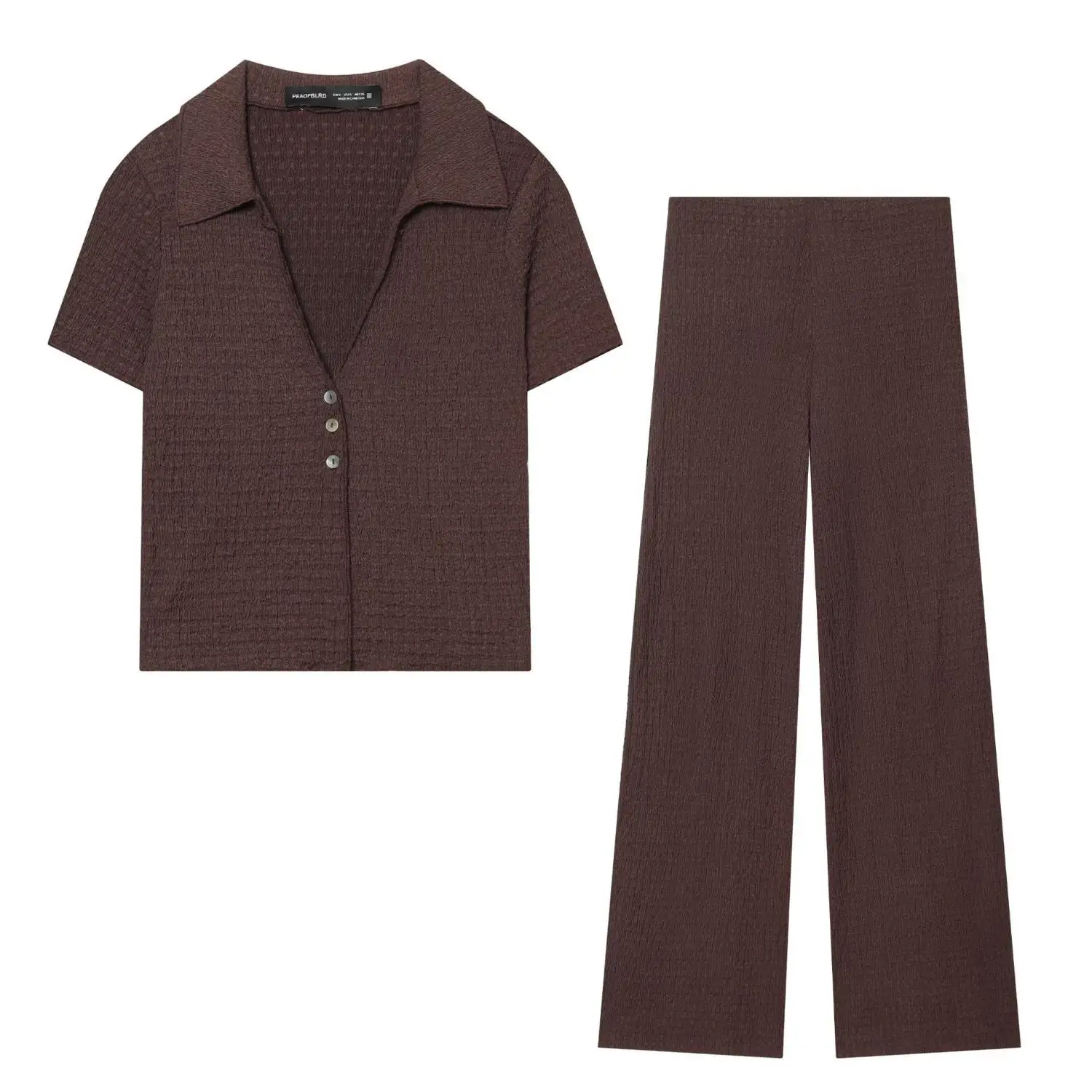 Fashionable Organic Cotton Straight Leg Pants Quality Short Coat Cross-Border Women's Wear Casual Pure Color Workwear