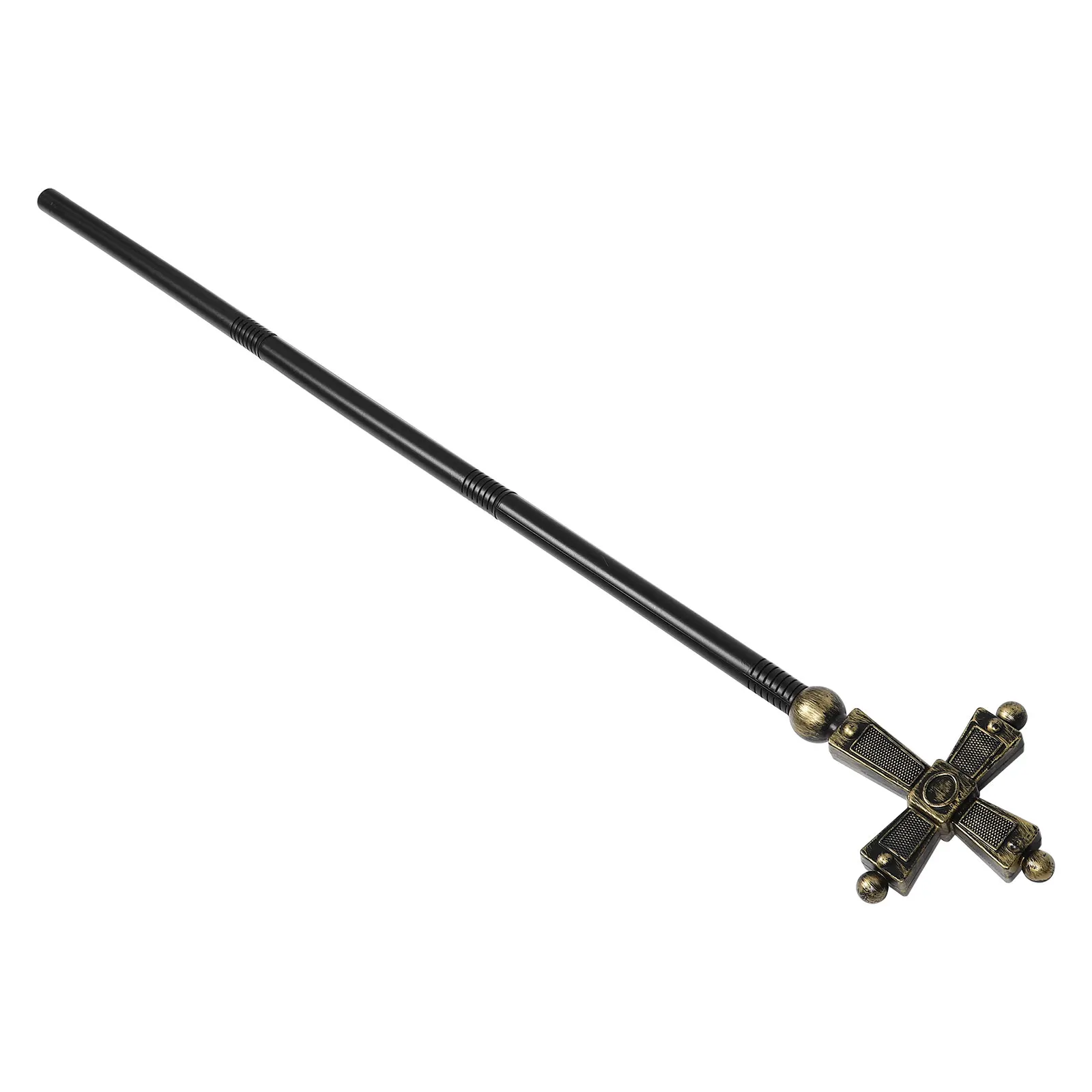 New Wizard Cosplay Prop Ancient Roman Pope Cross Staff for Priests Halloween Costume Accessory for Adults and Kids for Role Play