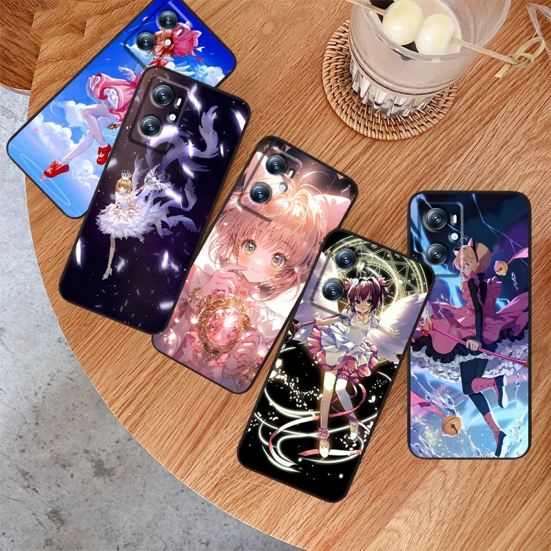 Card-Captor-Sakura Comic Art For OPPO Find X6 X5 X3 A54S A5 A94 A16 A53S A57 A74 A72 A98 A78 A96 A9 5G Black Back Phone Case