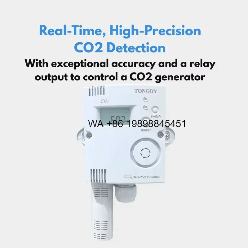 Wmwmnu Plug and Play Greenhouse CO2 Controller High Precision NDIR Sensor Auto Day Night Mode CE Certified for Mushroom and
